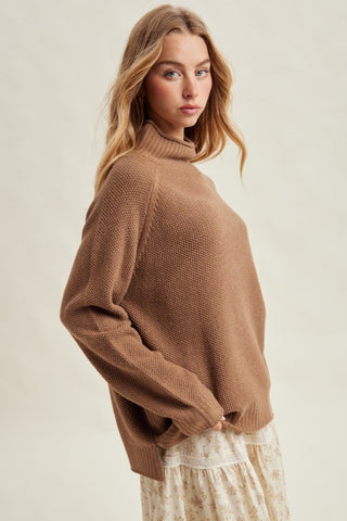 Natalie Textured Mock Neck Sweater