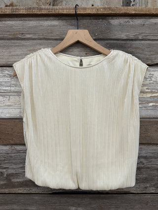 Leah Shirred Sleeve Bubble Top