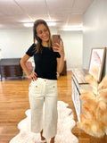 Bethany Gold Button Detail Canvas Pants