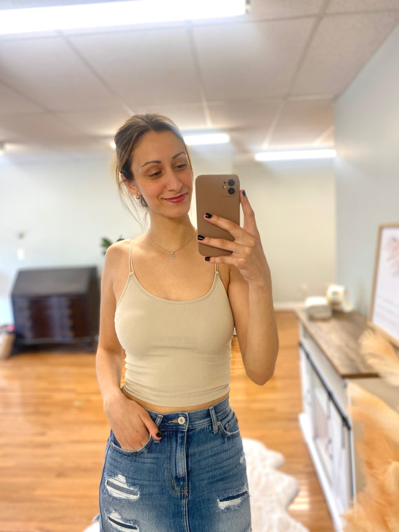 Jena Cropped Tank With Removable Pads