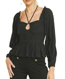 Delilah Long Sleeve Smocked Blouse