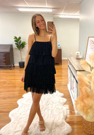 Natalia Ruffled Tulle Mini Dress