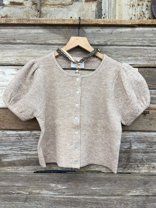 Abby Puff Sleeve Crop Cardigan