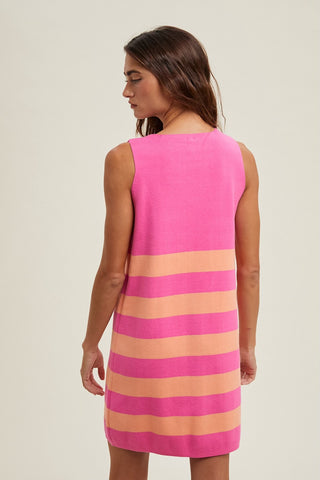 Rachel Striped Mini Sweater Dress