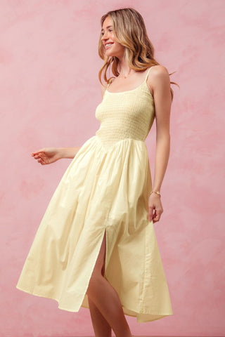 Callie Dip Front Smocked Midi Dress – LeiMarie Limited