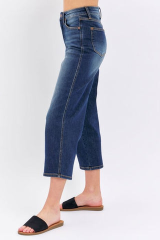 Judy Blue Tummy Control Crop Wide Leg