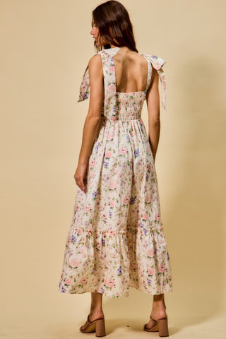 Fay Cotton Tie Shoulder Midi Dress
