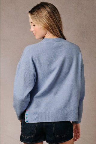 Felicia Mock Neck Long Sleeve Peace & Joy Novelty Sweater