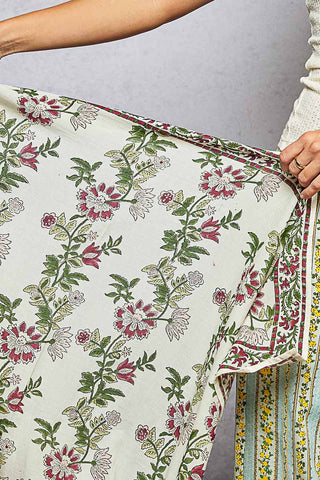 Floral Patterned Multi Style Wrap Scarf