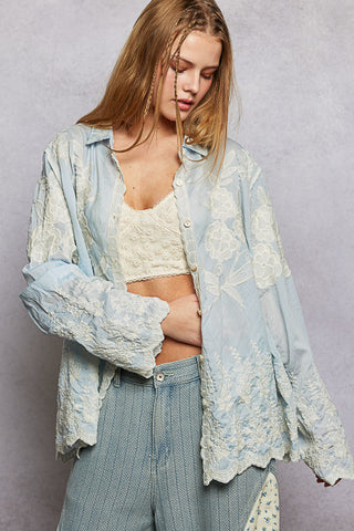 Fay Crochet Detail Button Down