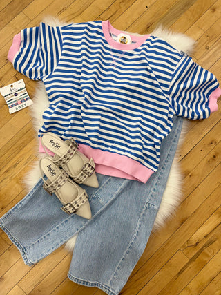 Peachy French Terry Short Sleeve Sweatshirt