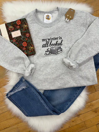 Heather Winter Is Booked Crewneck