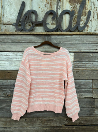 Brandi Boat Neck Striped Sweater