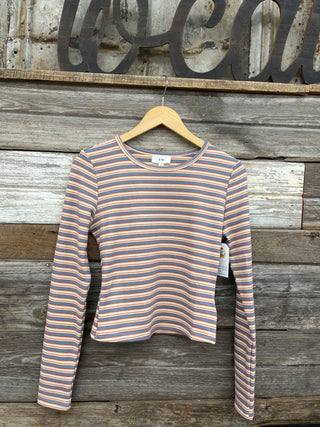 Dawn Round Neck Long Sleeve Fitted Knit Top