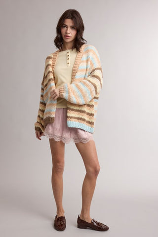 Carrissa Stripe Chunky Knit Cardigan
