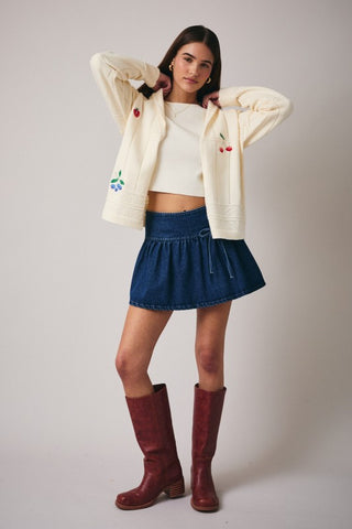 Suki Fruit Embroidered Cardi