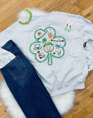 Lucky Charm Embroidered Bow Sweatshirt