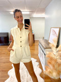 Haley Collared Neck Button Up Romper