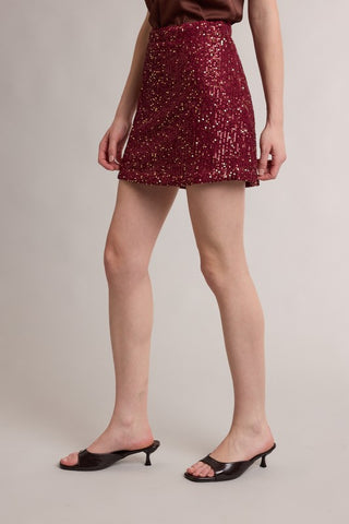Chrissy Sequin Mini Skirt w/Short Lining