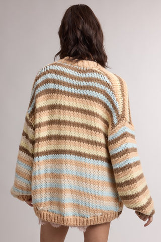 Carrissa Stripe Chunky Knit Cardigan