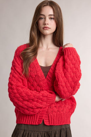 Poppy Bubble Sleeve Cardigan