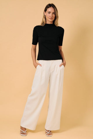 Madeline Mock Neck Ribbed Top