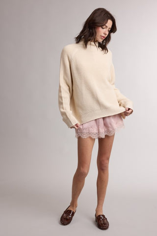 Natalie Textured Mock Neck Sweater