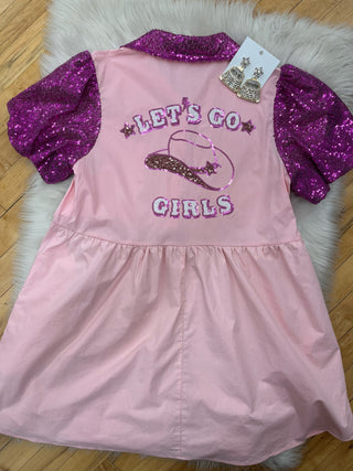 FINAL SALE Let’s Go Girls Baby Doll Sequin Dress