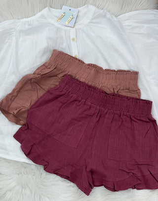 Gia Linen Ruffle Shorts