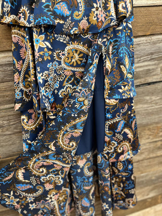 Callie Tiered Satin Maxi Skirt