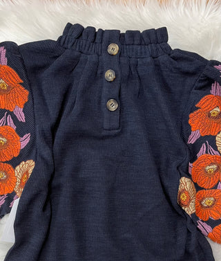 Emaline Embroidered Puff Sleeve Top