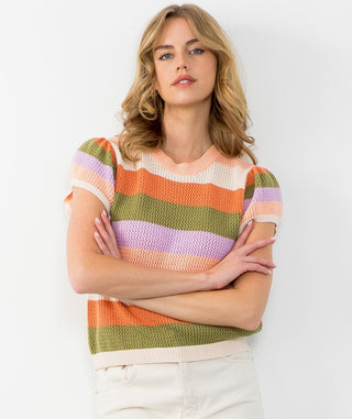 Lyla Crochet Cap Sleeve Sweater