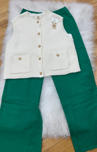 Kimberly Green Wide Leg Pant