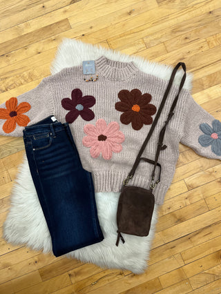 Zoe Embroidered Flower Sweater