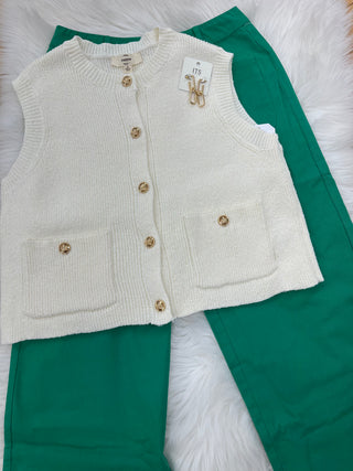 Cameron Sleeveless Cardigan Sweater