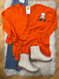 Olivia Orange V Neck Soft Sweater