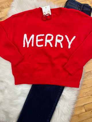 Candy Fluffy Patch Merry Sweater