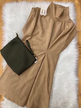 Jasmine Faux Suede Turtleneck Dress