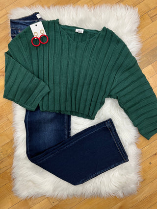 Holly Crop Drop Sleeve Sweater