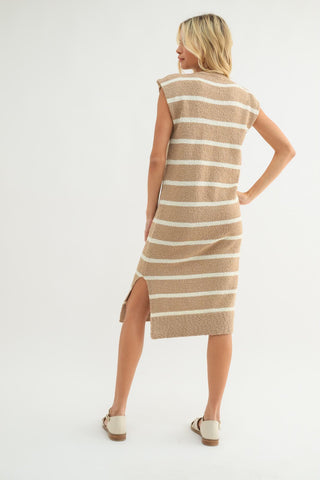 Daphne Striped Sweater Tank Midi Dress