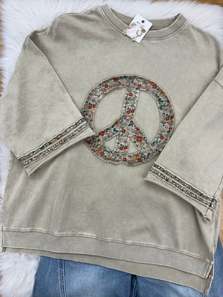 Lucy Half Sleeve Peace Fleece