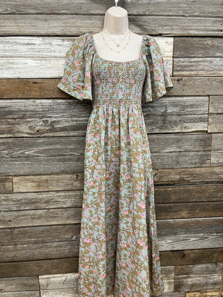 Teresa Flutter Sleeve Maxi Dress