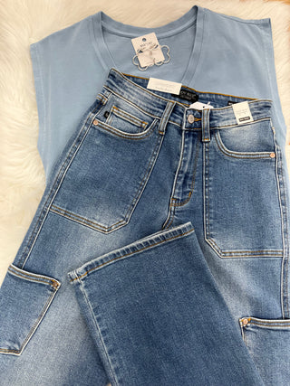 Judy Blue High Waisted 90s Cargo Straight