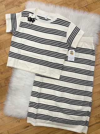 Krissa Striped Sweater Skirt Set