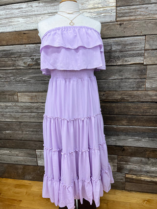 Ciara Strapless Tiered Maxi Dress