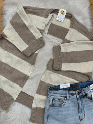 Caroline Striped Lightweight Cardigan