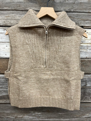 Hallie Zip Neck Sweater Vest