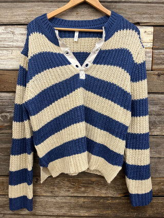 Ivy Striped Crochet Sweater
