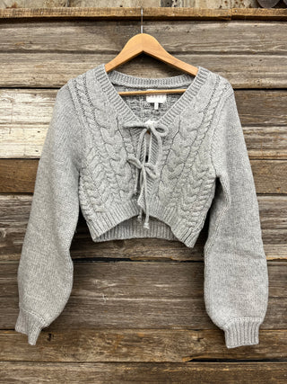 Honey Tie Front Crop Sweater
