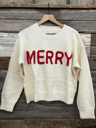 Candy Fluffy Patch Merry Sweater